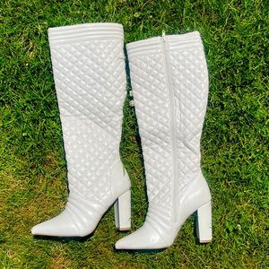 Brand New White Heeled Boots